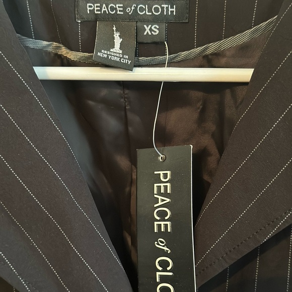 Peace Of Cloth NYC Cooper Zip Car Coat Women’s X-Small Majestic Stripe - Picture 2 of 11